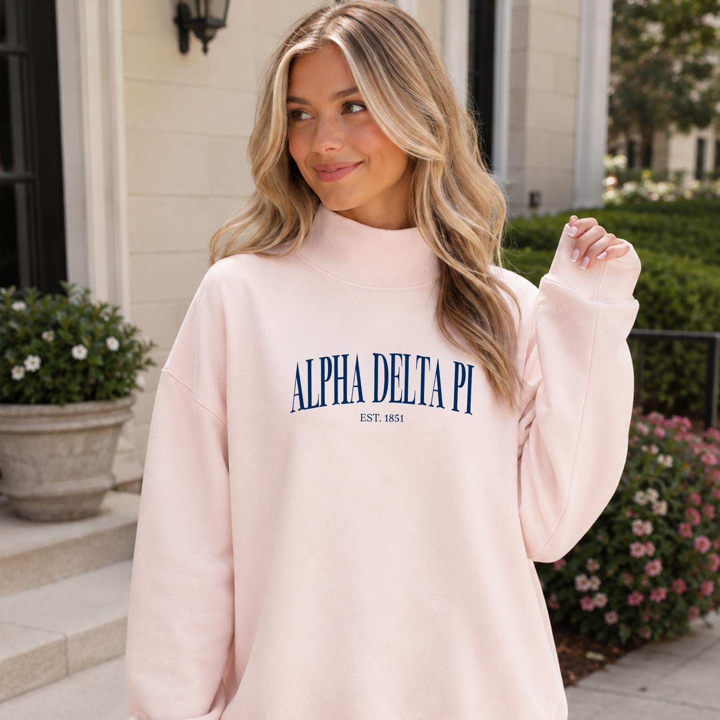 Alpha Delta Pi Signature Mockneck