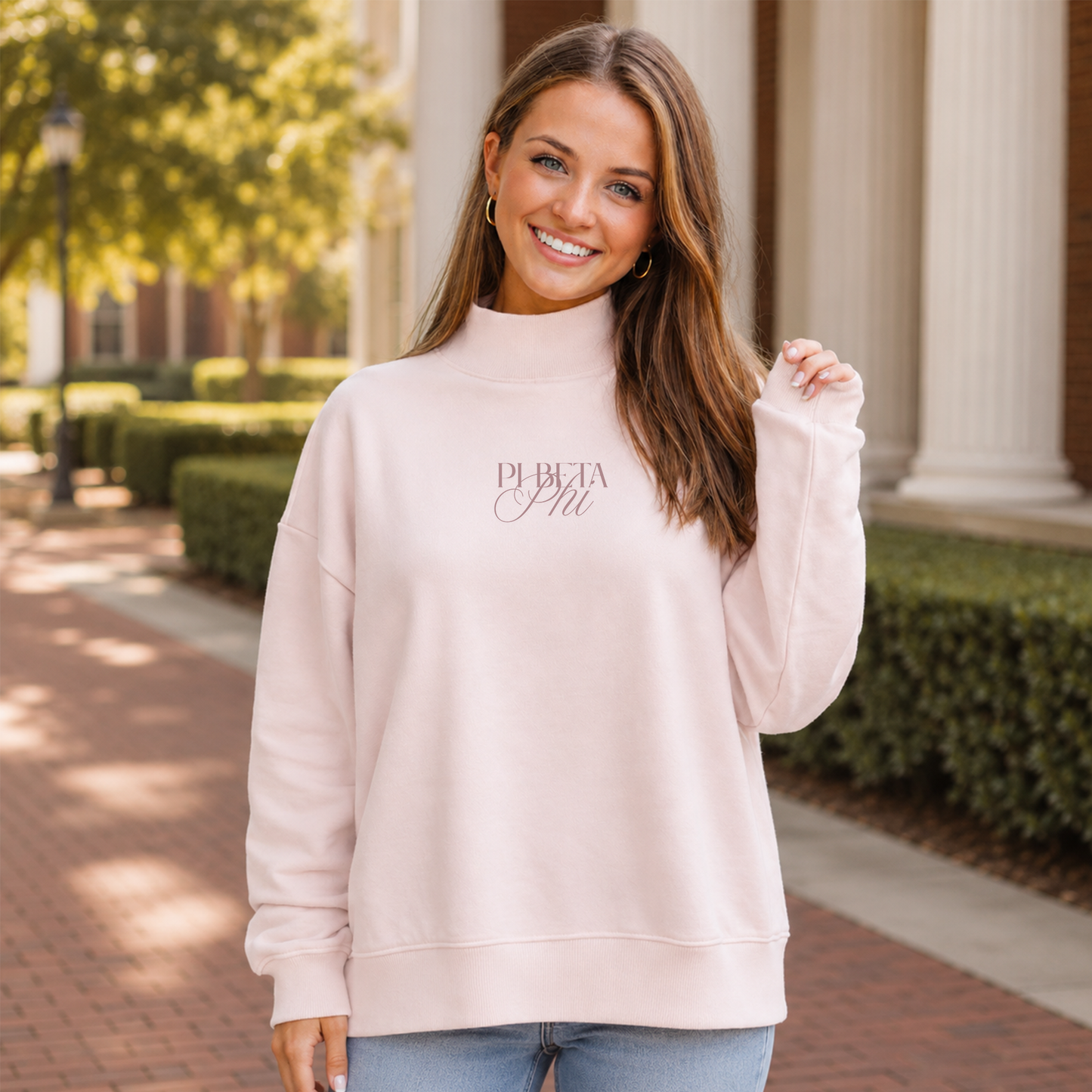 Pi Beta Phi Signature Mockneck - Script Design