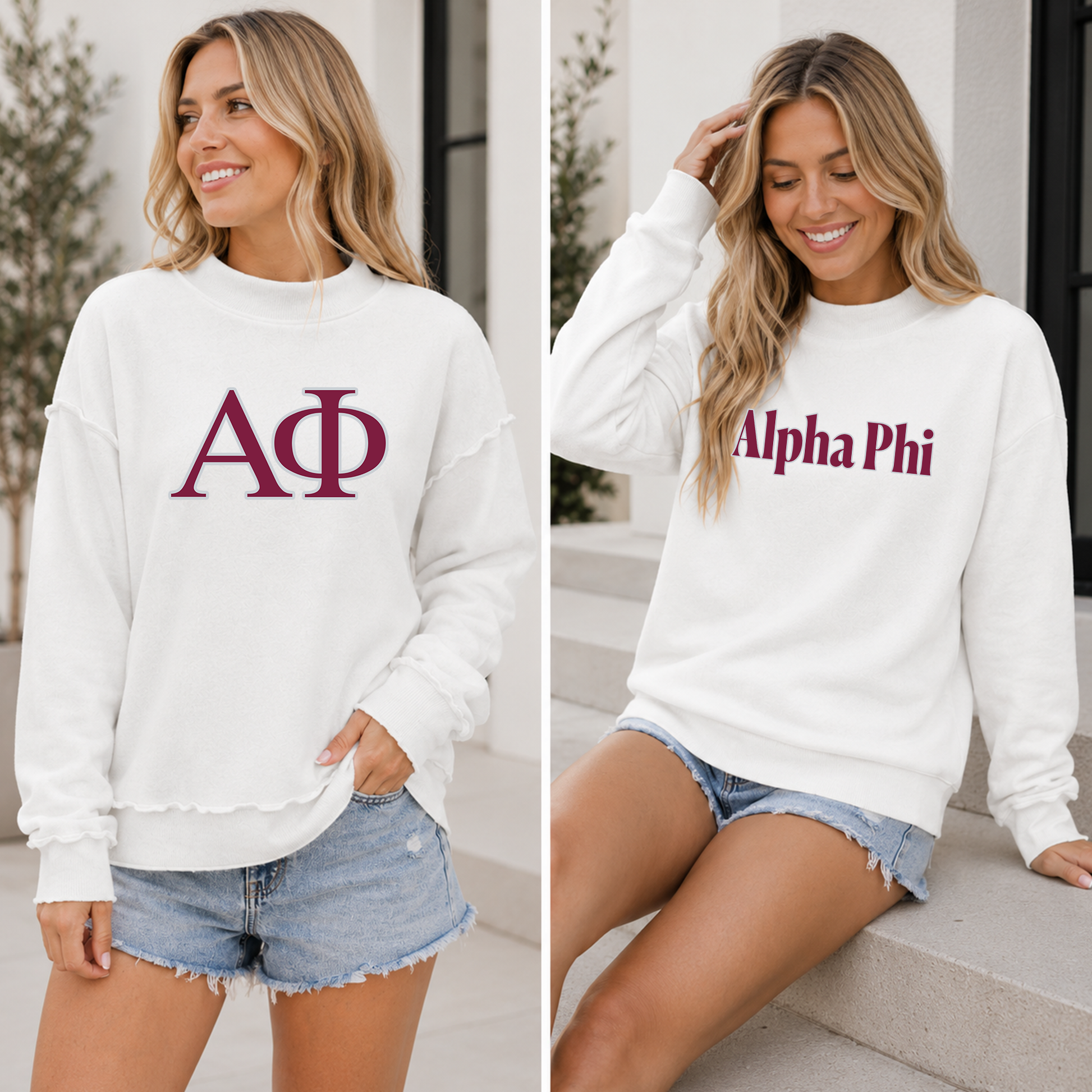 Alpha Phi Dual Mockneck - Social Design